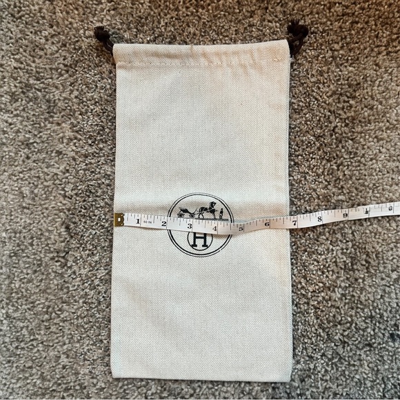 Authentic Hermes Paris Herringbone Dust Bags Set of 2 Drawstring Storage Pouches - Picture 6 of 9